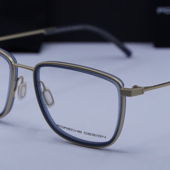 Porsche Design P8365 B Square Eyeglasses - Dark Grey/Gold 53mm - Picture 6 of 10